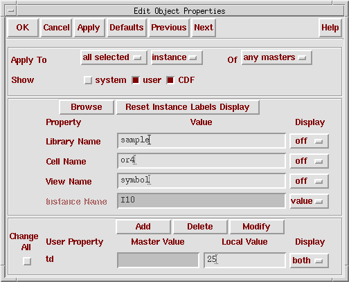 Edit Object Properties Window(Already Set the Delay)