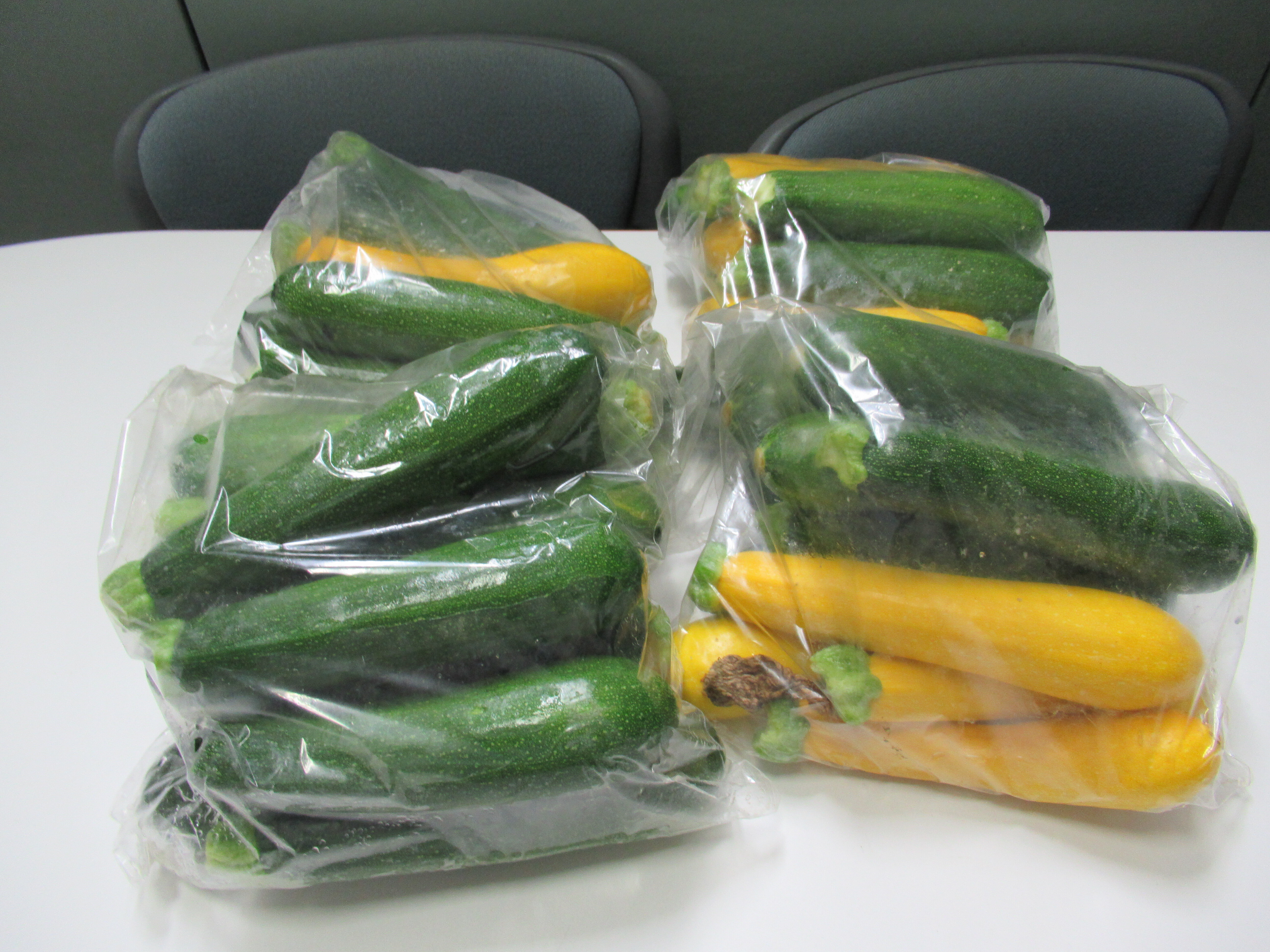 MS. Takahashi donated vegetables(Zucchini) to the international students