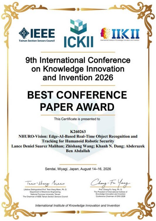 ICKII 2026 Best Conference Paper Award — Lance Deniel Suarez Malihan